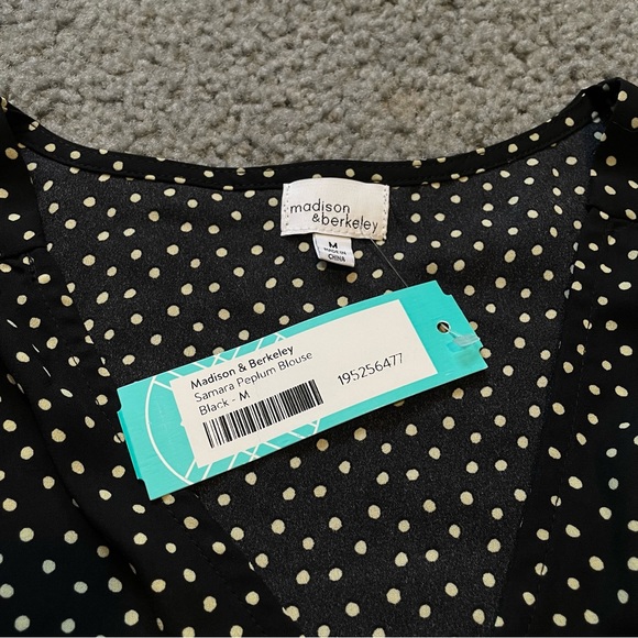 NWT Polka Dot Blouse by Madison & Berkeley | Size Medium - Picture 5 of 7